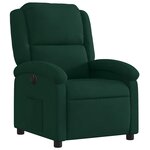 vidaXL Fauteuil inclinable électrique vert foncé velours