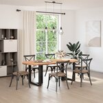 vidaXL Table à manger 220x100x74 cm bois de chêne massif ovale