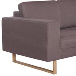 vidaXL Canapé à 2 places tissu taupe