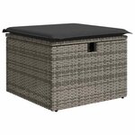 vidaXL Salon de jardin 8 Pièces avec coussins gris résine tressée