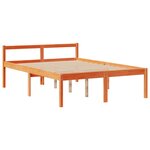 vidaXL Lit bibliothèque sans matelas cire marron 140x200 cm pin massif