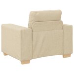vidaXL Canapé 3 Pièces Crème 221 x 80 x 80 cm Tissu en lin mélangé