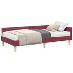 vidaXL Cadre de lit d'angle avec matelas 2 pc Bordeaux 80 x 200 cm