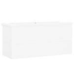 vidaXL Armoire d'évier avec lavabo intégré Blanc Aggloméré