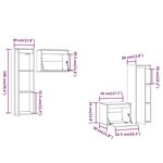 vidaXL Meubles TV 4 Pièces Blanc Bois massif de pin