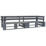 vidaXL Canapé palette de jardin 2 places gris bois