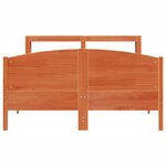 vidaXL Cadre de lit sans matelas cire marron 135x190cm bois pin massif