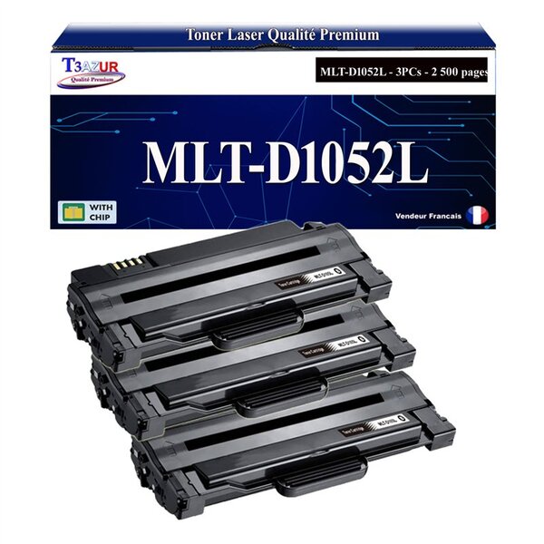 T3AZUR - 3x Toners compatibles avec Samsung MLT-D1052L MLTD1052L pour Samsung ML-1910 1915 2525 2580N SC-4623FW SCX-4600 4623F 4623FN SF-650