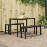 vidaXL Ensemble de salle à manger pour jardin 3 Pièces Anthracite Acier
