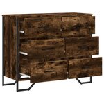 vidaXL Commode chêne fumé 91x35 5x74 5 cm bois d'ingénierie