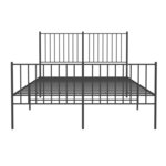 vidaXL Cadre de lit métal sans matelas avec pied de lit noir 140x190cm