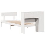 vidaXL Lit bibliothèque sans matelas blanc 90x200cm bois de pin massif