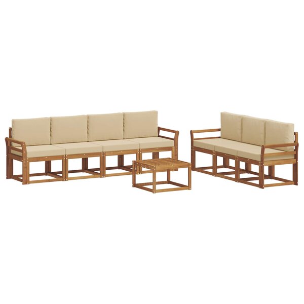 vidaXL Ensemble de canapés d'extérieur 8 pc Naturel et Beige