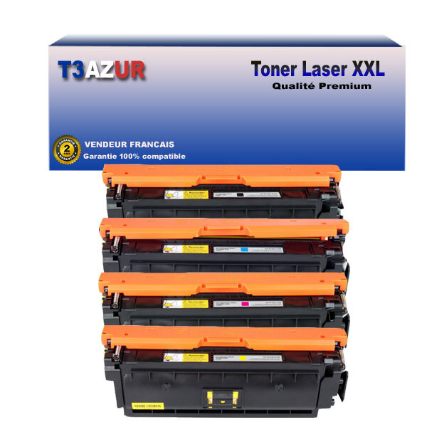 T3AZUR - Lot de 4 Toners compatibles avec Canon 040 H pour Canon LBP-710Cx  LBP-712Cdn  LBP-712Cx  (Noir+Couleur)