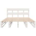 vidaXL Cadre de lit sans matelas blanc 135x190 cm bois de pin massif