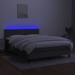 vidaXL Sommier à lattes de lit et matelas et LED Gris foncé 140x200 cm