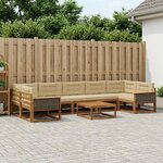 vidaXL Ensemble de canapés d'extérieur 8 Pièces Naturel et Beige