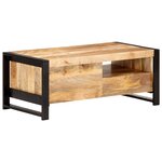 vidaXL Table basse 100x50x40 cm Bois de manguier brut