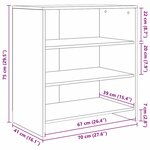 vidaXL Buffet Marron 70 x 41 x 75 cm Bois d'ingénierie