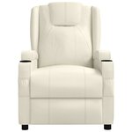 vidaXL Fauteuil inclinable Blanc crème Similicuir