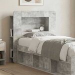 vidaXL Cabinet de Tête de Lit Gris béton Bois d’ingénierie