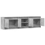 vidaXL Meuble TV avec LED gris béton 180x34x50 cm bois d'ingénierie