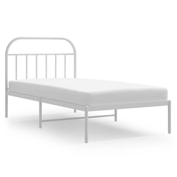 vidaXL Cadre de lit métal sans matelas et tête de lit blanc 100x200 cm