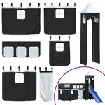 vidaXL Lit mezzanine enfants et tour sans matelas blanc noir 80x200cm