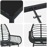 vidaXL Ensemble de salle à manger de jardin 7 pièces Rattan PE Noir