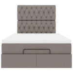 vidaXL Cadre de lit ottoman avec matelas taupe 120x200 cm tissu