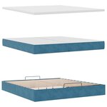 vidaXL Cadre de lit ottoman avec matelas bleu foncé 200x200 cm velours