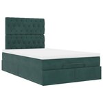 vidaXL Cadre de lit ottoman avec matelas vert foncé 120x200 cm velours