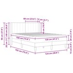 vidaXL Cadre de lit avec matelas Rose 120 x 190 cm Velours