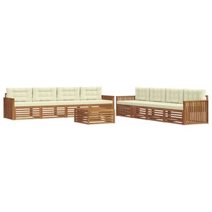 vidaXL Ensemble de canapés d'extérieur 9 Pièces Naturel et Crème