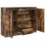 vidaXL Buffet avec tiroirs chêne fumé 100 5x35x76 cm bois d'ingénierie