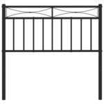 vidaXL Tête de lit métal noir 90 cm