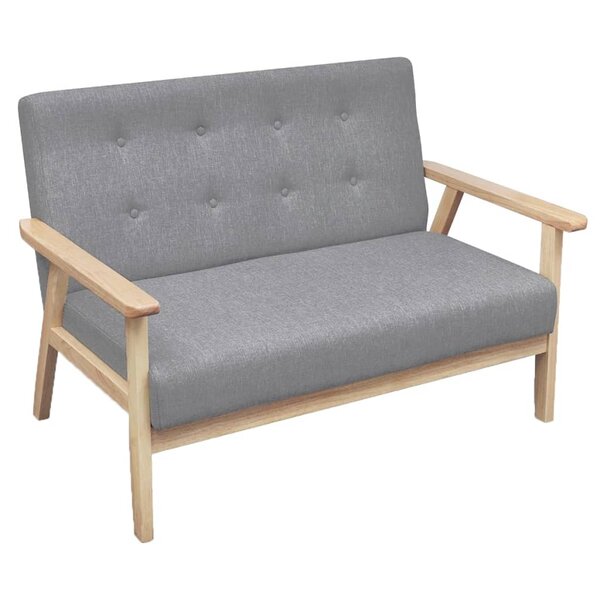 vidaXL Canapé à 2 places Tissu Gris clair