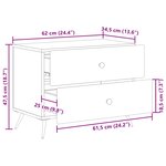 vidaXL Cabinet de chevet avec tiroir Bois ancien 62 x 34 5 x 47 5 cm