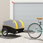 vidaXL Remorque pour vélo noir et jaune 45 kg fer