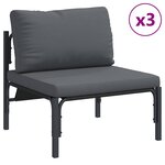 vidaXL Ensemble de canapé de jardin 6 Pièces Anthracite Acier