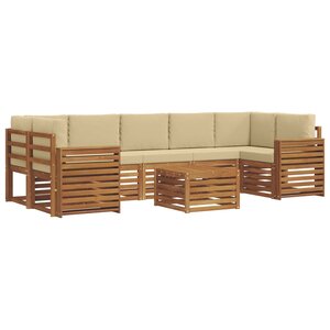 vidaXL Ensemble de canapés d'extérieur 8 pc Naturel et Beige