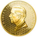 Monnaie GOAT Mother of Pearl Lunar Year 5 Oz Or 100$ Solomon Islands 2027 (PRÉCOMMANDE)