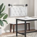 vidaXL Tête de lit suspendue Avec lumière LED Blanc Tissu