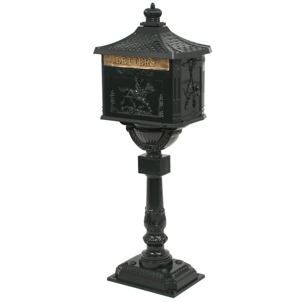 Boîte aux lettres sur pied aluminium vintage antirouille vert 02_0041553