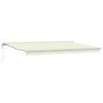 vidaXL Auvent Rétractable Crème 500 × 300 cm Tissu  Métal