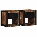 vidaXL Tables de chevet 2 Pièces multicolore 40x35x40cm bois récupération