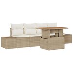 vidaXL Ensemble de salle à manger pour jardin Beige  Crème