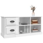 vidaXL Meuble TV blanc brillant 102x35 5x47 5 cm bois d'ingénierie