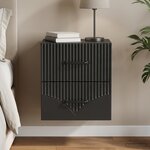 vidaXL Cabinet de chevet mural avec tiroir Noir 34 5 x 33 x 40 cm