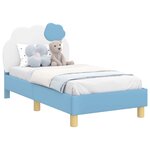 vidaXL Cadre de lit pour tout-petit avec tête de lit Bleu 70 x 140 cm